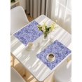 thumbnail image 5 of Purple Navy Blue Placemats Set of 8, Retro Botanical Abstract Art Placemats for Dining Table, Place Mats for Kitchen Tabletop, Waterproof Wipeable Dining Table Mats Set, 5 of 9