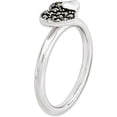 thumbnail image 4 of Marcasite Sterling Silver Heart Ring, 4 of 7