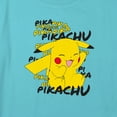thumbnail image 2 of Girl's Pokemon Pikachu Pika Pika Laughing Graphic Cropped T-Shirt Blue Large, 2 of 3