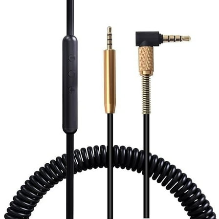 Sqrmekoko QC35II Extension Spring Relief Coiled Audio Cable with Inline Remote MIC Replacement for Bose 700, QC25 QC35 QC45 On-Ear 2 OE2 OE2i Soundtrue Soundlink Headphones