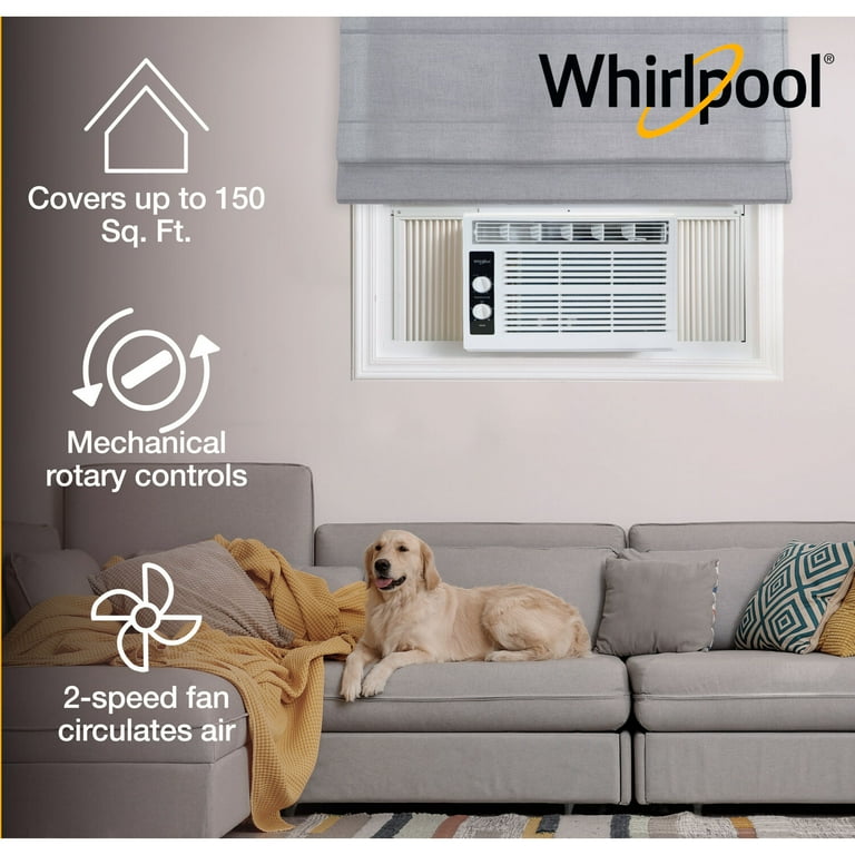 Whirlpool 5 000 BTU 115 Volt 150 Sq.Ft. Window Air Conditioner White WHAW050CW