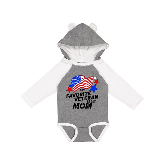 Inktastic My Favorite Veteran is My Mom Boys or Girls Long Sleeve Baby Bodysuit