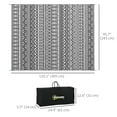 thumbnail image 3 of Outsunny Waterproof Outdoor Rug with Carry Bag 8' x 10', Grey, Cream Boho, 3 of 10