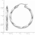 thumbnail image 3 of 14k White Gold 3mm Twisted Hoop Earrings Round, 3 of 7
