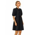 thumbnail image 2 of PRETTYGARDEN Women's Bow Front Mini Dress with Puff Sleeves, Sizes S-XXL, 2 of 6