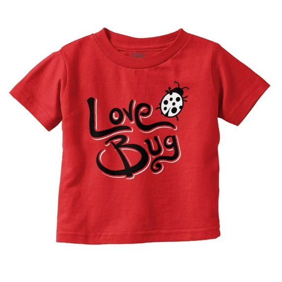 Love Bug Cute Ladybug Valentines Day Youth T Shirt Tee Girls Infant Toddler Brisco Brands 18M