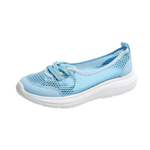 Fesfesfes All-Season Shoes Teen Girls Casual Women's Shoes New Mesh Hollow Breathable Low Top Flat Bottom Walking Shoes US:7(39)