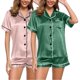 thumbnail image 1 of MKLEKYY Pijama Corto Para Mujer, Conjunto De 4 Piezas, Pijama De Talla Grande, Informal, Con Tirantes De Encaje, Para El Hogar, 1 of 3