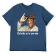 thumbnail image 3 of Funny Bar Gift T-Shirt - Drinks Are On Me Humor Tee, Adult Party Cotton Unisex Top Navy-style XL, 3 of 7