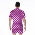 thumbnail image 2 of Purple And White Polka Dot Pattern Short Sleeve Men'S Rompers, Dots Casual Summer Jumpsuits Outfit, 2 of 4