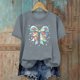 thumbnail image 1 of Haivin Easter Shirts for Women Happy Easter Bunny Printed Short Sleeve Tee Funny Blowing Bubbles Rabbit Casual Top, 1 of 6