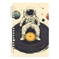 thumbnail image 7 of FORMRS 1-Subject Spiral Notebook 8" x 5" College Ruled 60 Refillable Sheet A5 Hard Cover, 2 Pack, Beige Astronaut Record, 7 of 7