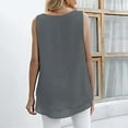 thumbnail image 4 of Womens Tops Women Chiffon Tank Sleeveless Top Double Casual Blouse Tunic Shirts for Women, 4 of 5