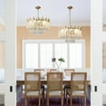 thumbnail image 6 of KPIBEST Modern Crystal 24-Inch Luxury Pendant 9-Light Multi-Tier Flush Mount Ceiling Fixture for Bedroom, 6 of 13