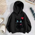 thumbnail image 3 of Kiijoy Toddler Girls Hooded Sweatshirt Fall Loose Pullover Hoodie, Black, Sizes 4-5T, 3 of 3