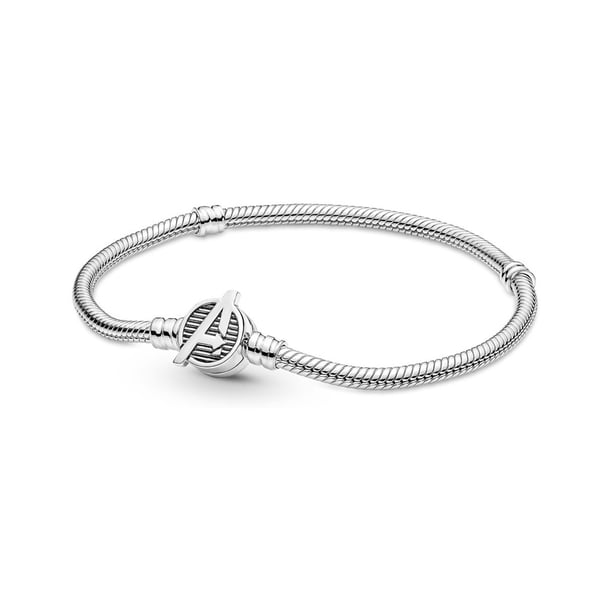 Pulsera Pandora Moments Cadena De Serpiente con Logo Vengadores Advengers Marvel 590784C00 | Talle 16 | Joyería De Lujo Para Mujer | Ideal Para Regalo Elegante | Compatible Con Charms Pandora