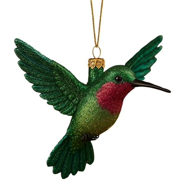 Adorno navideño de colibrí colorido, adorno de acrílico para espejo retrovisor de coche, forma de pájaro, para fiesta navideña