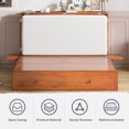 thumbnail image 4 of ZAFLY Murphy Bed with Trifold Foam Mattress, Cabinet Bed has USB Charging Station, Convertible Bed with Storage Platform, Cabinet Chest Bed with Large Drawers for Living Room/Bedroom (Cherry), 4 of 9