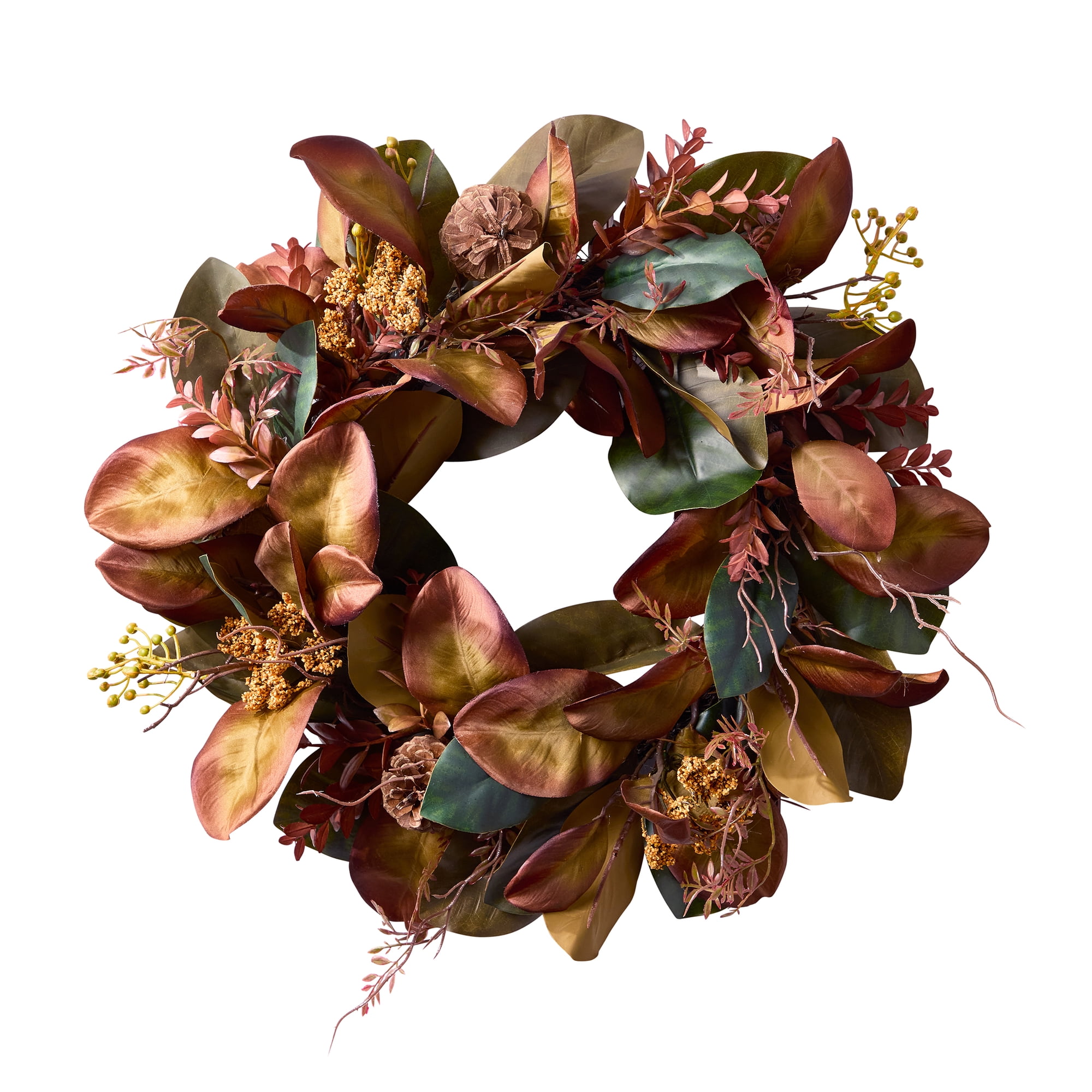 Better Homes & Gardens Artificial Magnolia Leaf Wreath, Bendable Design, High-Quality Decor