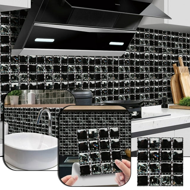 10pc 3D Crystal Tile Stickers DIY Waterproof Self-Adhesive Wall Stickers