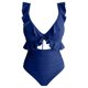 thumbnail image 3 of Trajes de Baño de Corte Alto para Mujeres de Color Sólido con Cojín de Pecho, sin Soporte de Acero Traje de Baño Dividido con Cordón Suelto, Cintura Alta, 3 of 7