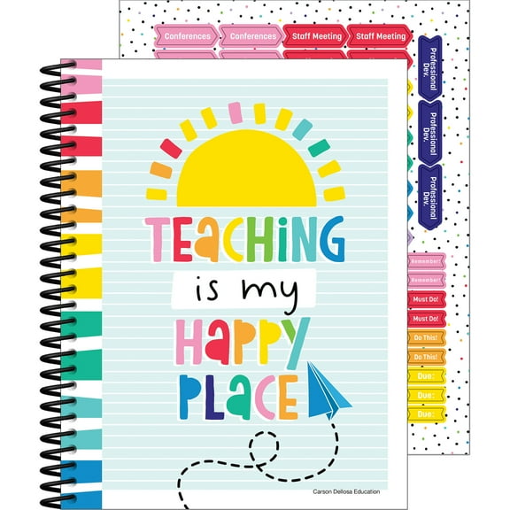 Carson Dellosa Happy Place Teacher Planner (128 pages, 116 stickers)