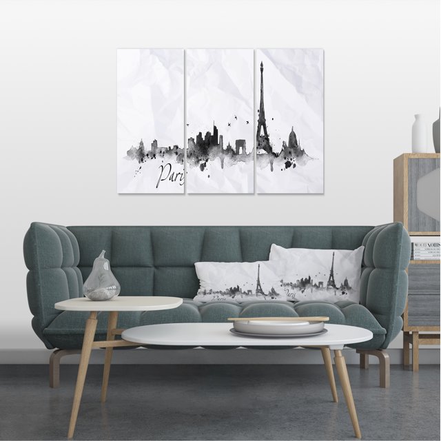 Design Art - Paris avec Silhouette Eiffel