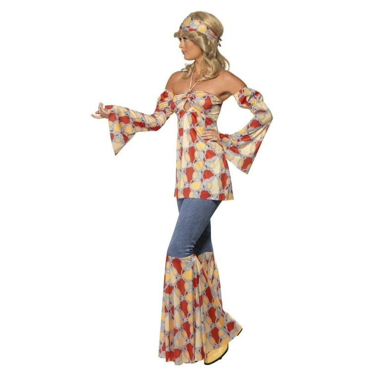 Vintage Hippy 1970s Costume Adult Multi Coloured Vintage Hippy 1970s Costume Adult Multi Coloured