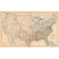 thumbnail image 2 of Bien 32x21 White Modern Wood Framed Museum Art Print Titled - Boundaries of United States 1861 - Bien 1894, 2 of 4