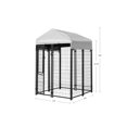 KennelMaster Black Welded Wire Dog Kennel, 4 ft x 4 ft x 6ft