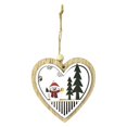 thumbnail image 3 of Santa and Snowmen Wooden Heart Cut-Out Christmas Ornaments, 3-1/2-Inch, 2-Piece, 3 of 3
