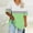 Green, variant on QUNYINEY Tshirts Shirts for Women Colorblock V Neck Short Sleeve Casual Tops Plus Size Loose Summer Pullover Womens Tops