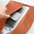 thumbnail image 4 of Brown Pu Leather Magnetic Closure File Organizer A4 Document Storage Folder Business Portfolio Case Office Supplies Brown Color Durable Material #70Gzj, 4 of 6