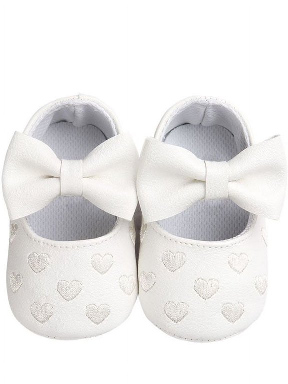 Baby Girl Crib Shoes Bowknot Soft Sole Anti-slip Shoes 0-18M