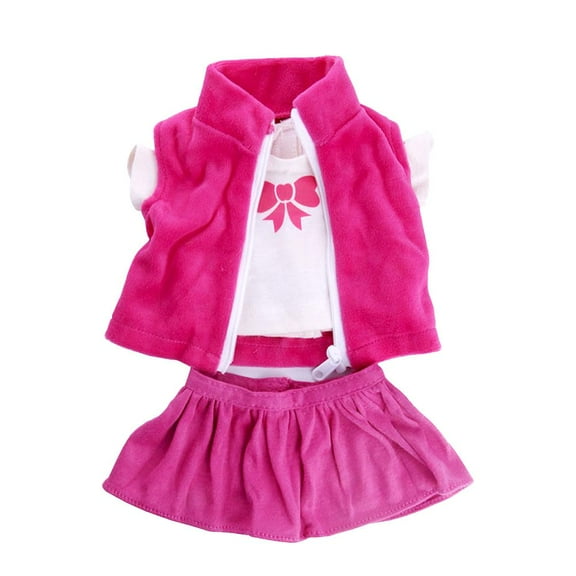 Doll clothes for 18 inch doll – Pink 3-piece doll clothes and accessories set, fashionable 18-inch doll outfit