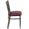 thumbnail image 5 of Flash Furniture HERCULES Series Silver Antique Finish with Clear Coat Ladder Back Metal Restaurant Chair - Burgundy Vinyl Seat, 5 of 7