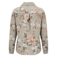 thumbnail image 4 of Women's Button Down Shirts Collared Floral Print Summer 2026 Blouses Long Sleeve Dressy Work Tops, 4 of 5