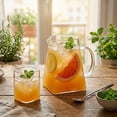 thumbnail image 4 of Tong Large Square Glass Pitcher With Handle & Spout 34/44oz Clear Borosilicate Glass Water Carafe Iced Coffee Juice & Lemonade Jug For Home Bar &, 4 of 5