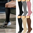 thumbnail image 2 of Huhudde 3 Pairs Breathable Compressed Stockings for Comfort Swollen Legs Long Socks During Exercise and Daily Activity, 2 of 17