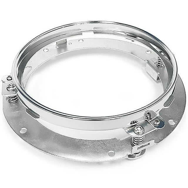 Krator Chrome 7" LED Headlight Mounting Ring Trim Bracket Compatible with 2011-2013 Jeep Grand Cherokee (Excluding SRT-8) (Requires 2 Headlight Brackets)