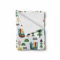 thumbnail image 2 of Childish Soft Flannel Fleece Blanket, Pastel Chicken Apartments Sun Forest Trees Clouds Branches Cartoon, Cozy Plush for Indoor and Outdoor Use, 60" x 80", Off White and Multicolor, by Ambesonne, 2 of 6
