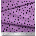 thumbnail image 3 of Soimoi Purple Cotton Duck Fabric Brush Stroke & Dots Abstract Printed Fabric 1 Yard 56 Inch Wide, 3 of 3