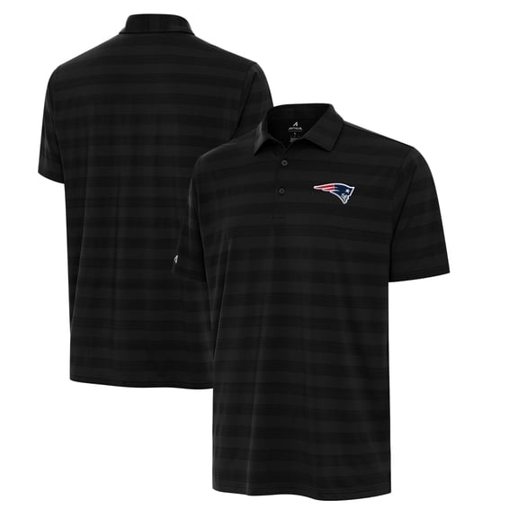 Men's Antigua Black New England Patriots Big & Tall Tunnel Polo