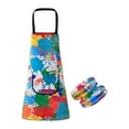 thumbnail image 2 of Delantal para niños, delantal artístico para niñas y niños, suave, impermeable, multiusos con 2 mangas, delantal de pintura para hornear, alimentación L, 2 of 8