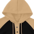thumbnail image 4 of Dvprdro Mens Fleece Hoodie Drawstring Long Sleeve Hooded Sweatshirts Casual Athletic Workout Tops Quarter Button Colorblock Pullover for Men, 4 of 4