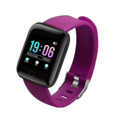 Waterproof Smart Bracelet Watch 116 Plus Blood Pressure Monitoring Heart Rate Monitoring Smart Wristband Fitness Band Watches for Kids Girls Boys Teens Smart Watch