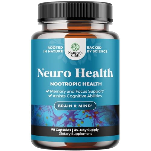Suplemento cerebral nootrópico para mejorar la memoria y el enfoque - Vitaminas para la salud mental y la claridad con VIT A, B6, riboflavina, niacina, tiamina y folato - Complejo cognitivo para la vi