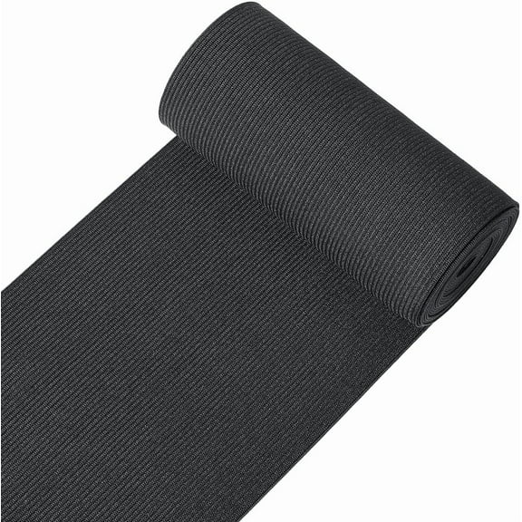 Flat Elastic Cord Wide Stretchy Band Black 120mm about 3.28 Yards(3m)/Set