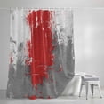 thumbnail image 4 of Abstract Art Shower Curtain, 36" x 72", Red Grey Wall Mottled Texture Minimalist Modern Waterproof Bathroom Curtain Washable Shower Curtain Set with 12 Hooks, 4 of 8