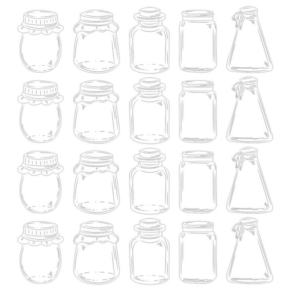 Transparent Sticker Pack for Glass Bottles and Bookmarks, Decorative DIY Floral and Craft Stickers, Scrapbooking, Journals and Creative Home Decoration